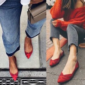 Rothy's red camo flats